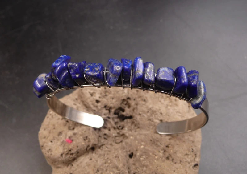 Bracelet jonc en Lapis Lazuli du Chili - Bonne humeur et amitié