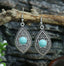 Boucles d'oreilles "Amêjana" en argent Tibétain et Howlite Turquoise