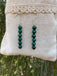 Boucles d'oreilles pendantes en Malachite, Made in France