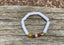 Bracelet élastique de lithothérapie en Jaspe Mokaïte ou Mookaite et perles Heishi