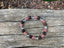 Bracelet élastique en Quartz Fraise, Grenat et Cristal de Roche - 8 mm