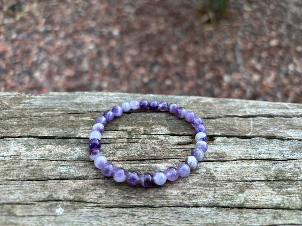 Bracelet en Améthyste chevron naturelle - Anti-stress et apaisant