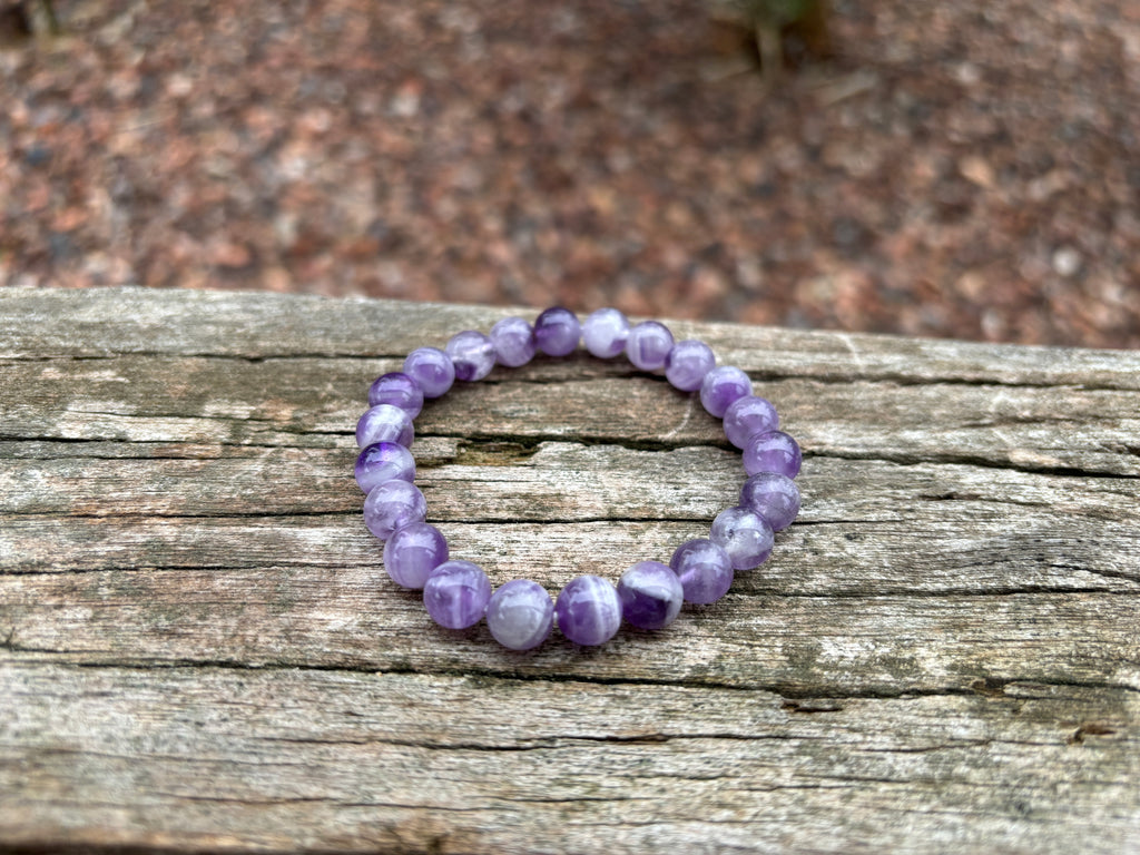 Bracelet en Améthyste chevron naturelle - Anti-stress et apaisant