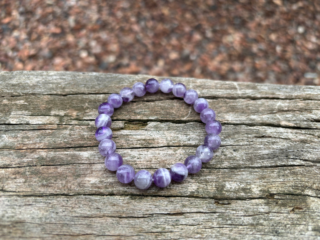 Bracelet en Améthyste chevron naturelle - Anti-stress et apaisant