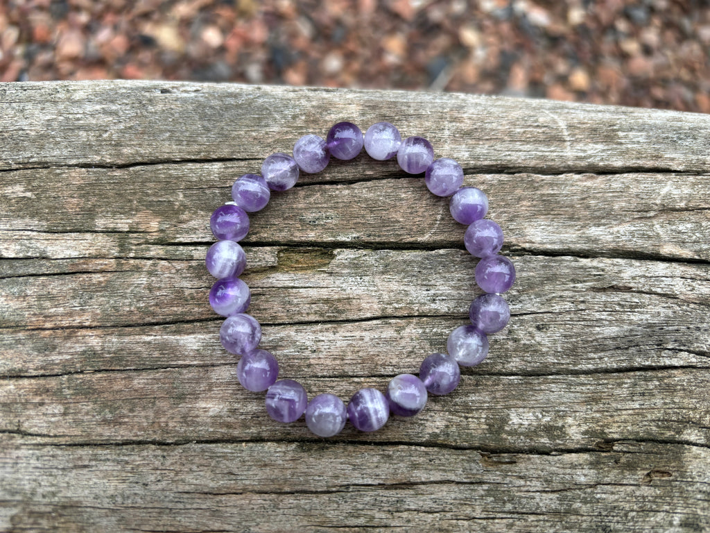 Bracelet en Améthyste chevron naturelle - Anti-stress et apaisant