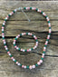 Parure bracelet et collier, Malachite, Quartz Rose et Rhodochrosite, Made in France