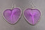Boucles d'oreilles coeur en fil mauve artisanat du Maroc