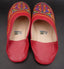 Babouches Berbères en cuir rouge avec broderies traditionnelles Pointure 40 - Artisanat du Maroc