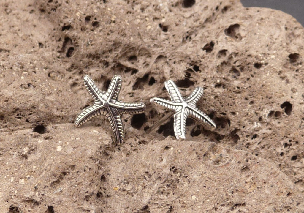 Boucles d'oreilles Clous Etoile de Mer - Fermoirs en argent 925