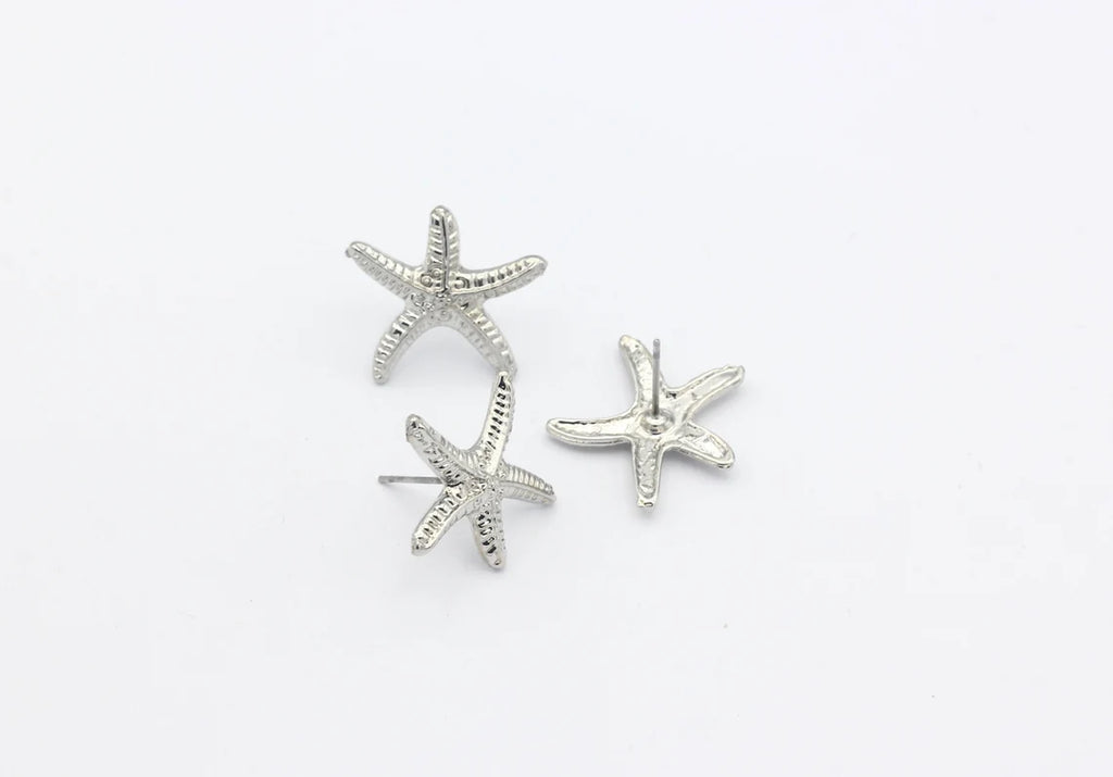 Boucles d'oreilles Clous Etoile de Mer - Fermoirs en argent 925