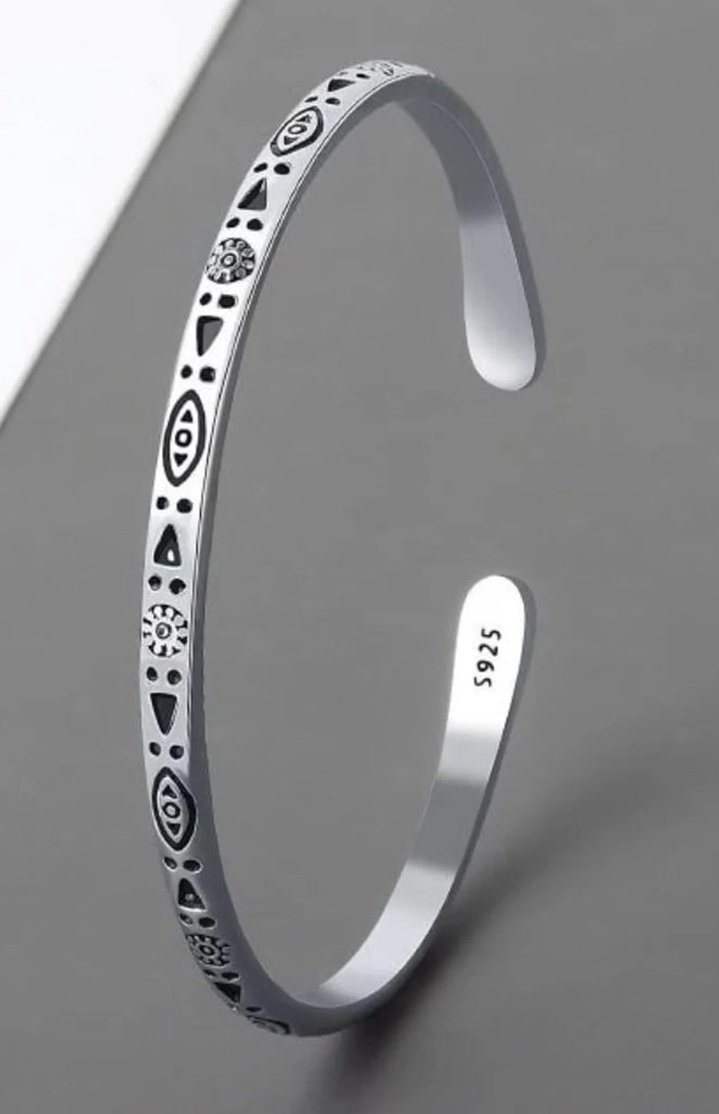 Bracelet jonc ajustable pour homme ou femme en Argent 925