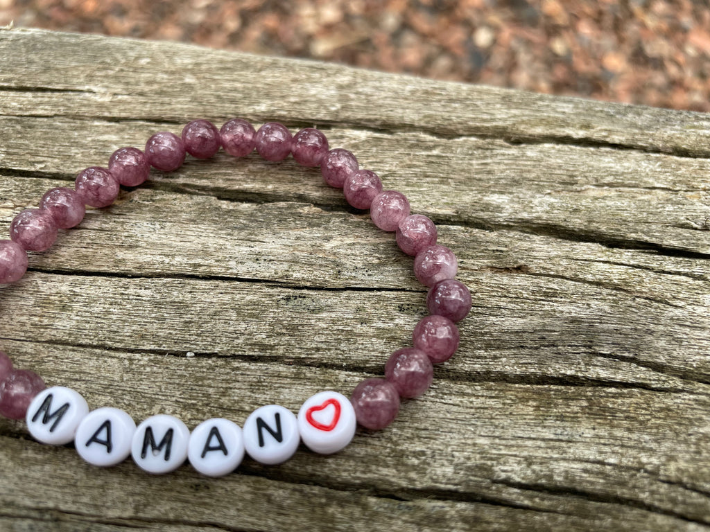 Bracelet spécial Fête des Mères en Lépidolite naturelle