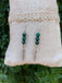 Boucles d'oreilles 3 boules en Malachite naturelle et breloque plume
