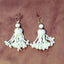 Boucles d'oreilles blanches avec pampilles forme corail