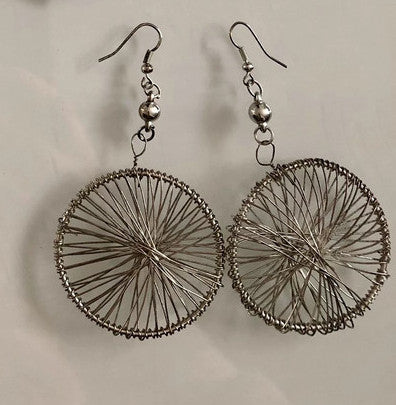 Boucles d'oreilles ethniques en fil argent artisanat du Maroc