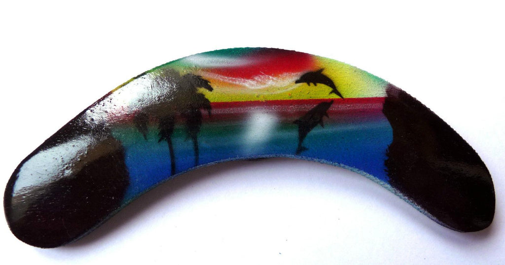 Magnet aimant boomerang en bois peint artisanat Australie