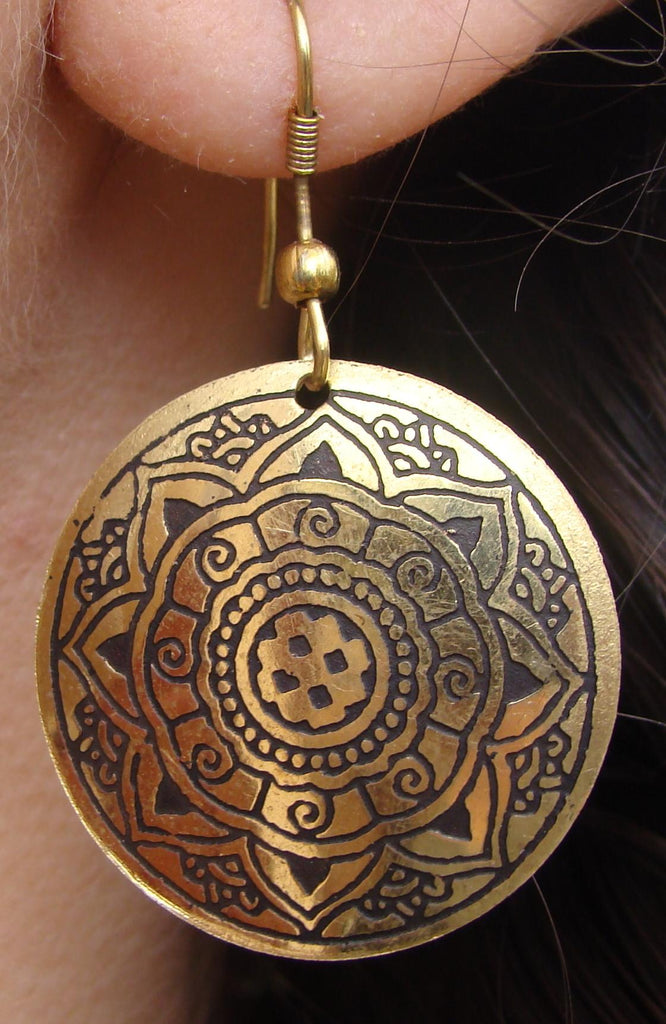 Boucles d'oreilles orientales artisanat Inde