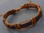 Bracelet réglable pour homme ou ado en cuir marron