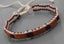 Bracelet réglable unisexe en cuir naturel et rouge et coton orange