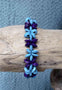 Bracelet bleu et violet en perles de noix de coco