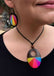 Parure collier + boucles d'oreilles en bois peint multicolore Arc en Ciel