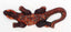 Gecko margouillat salamandre lézard en bois et batik art Java Bordeaux