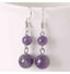 Boucles d'oreilles boules en pierre naturelle - Améthyste