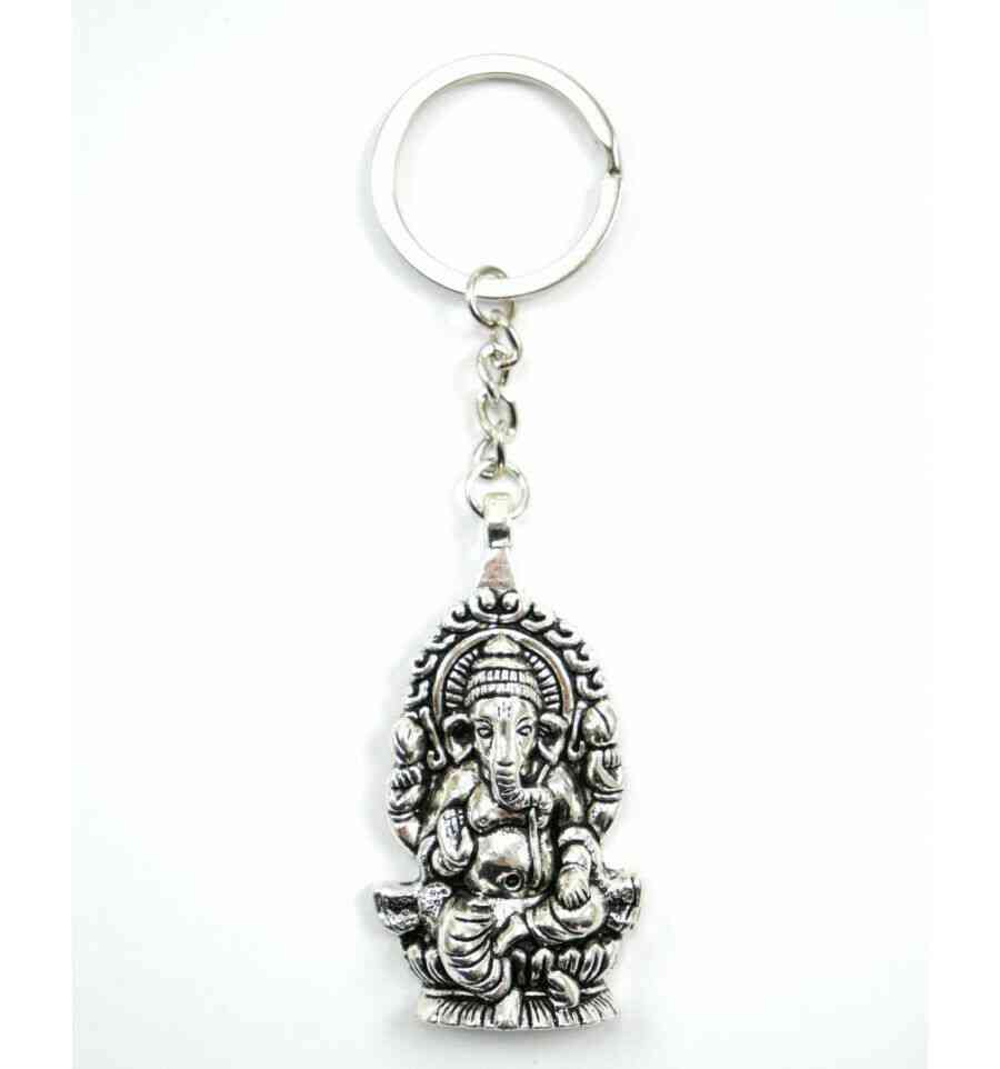 Porte-clés / bijou de sac main de Fatma en métal argenté