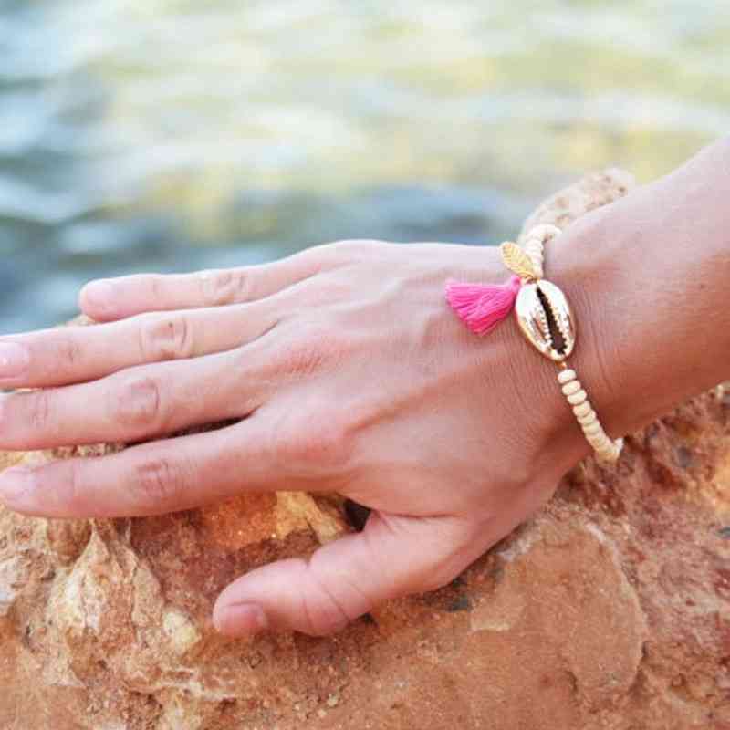 Lot de 3 bracelets, coquillages Cauris