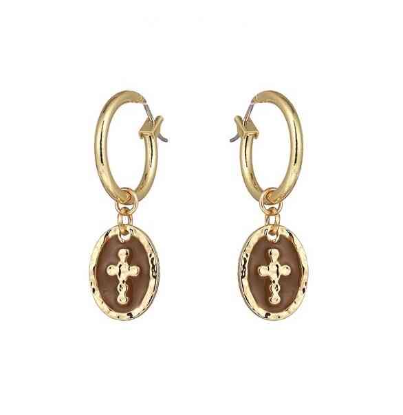 Boucles d'oreilles créoles en coquillages cauri et perles
