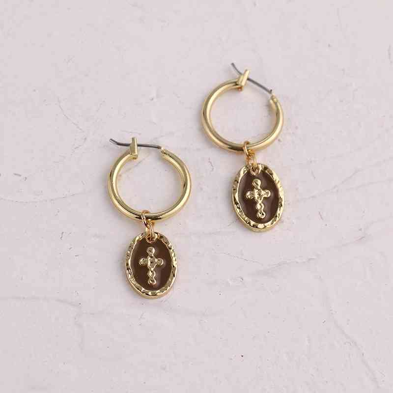 Boucles d'oreilles créoles en coquillages cauri et perles