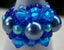 BAGUE BLEUE EN PERLES DE ROCAILLE ET PERLE DE CULTURE