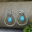 Boucles d'oreilles "Amâ" en argent Tibétain et Howlite Turquoise