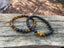 Bracelets de distance / couples - Pierre de lave et Oeil de Tigre 6 mm