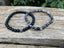 Bracelets de distance / couples - Agate noire et Labradorite 6 mm
