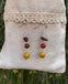 Boucles d'oreilles pendantes à 3 rangs en Jaspe Mokaïte ou Mookaite naturelle