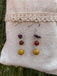 Boucles d'oreilles pendantes à 3 rangs en Jaspe Mokaïte ou Mookaite naturelle