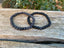 Bracelets de distance / couples - Pierre de lave et Agate noire 6 mm