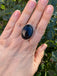 Bague réglable Pierre ovale en Onyx noir d'Uruguay