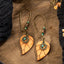 Boucles d'oreilles en bois et perles motif feuille