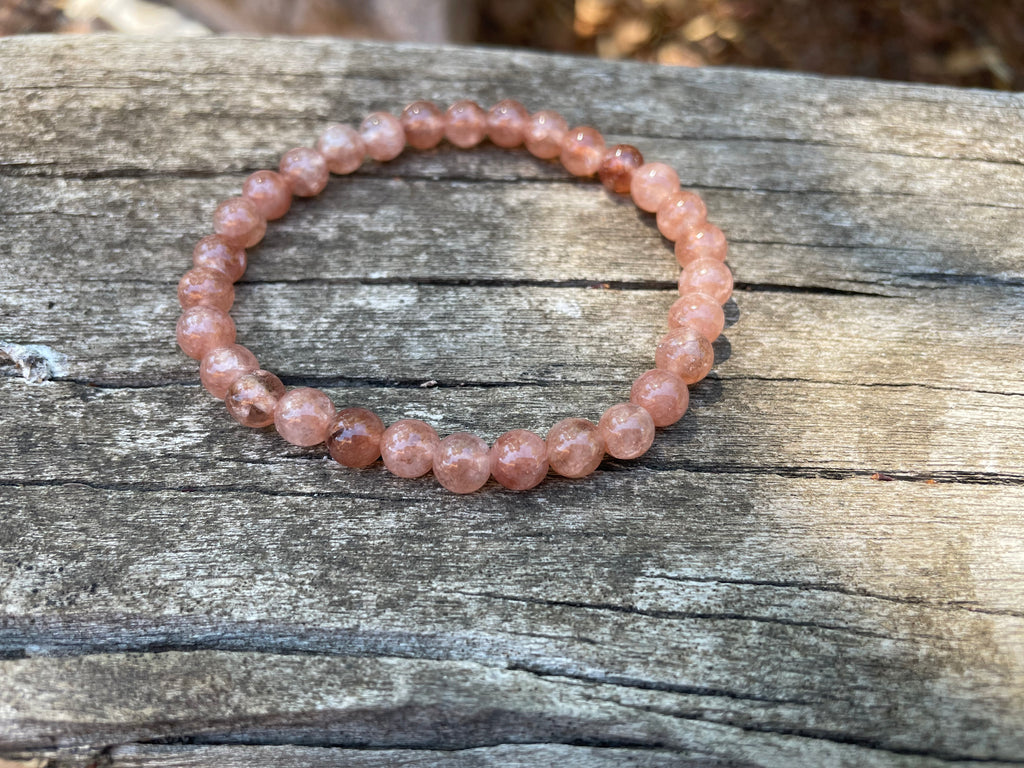 Bracelet élastique de Lithothérapie en pierre du Soleil naturelle