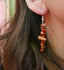 Boucles d'oreilles pendantes en Jaspe Bréchique - perles forme chips