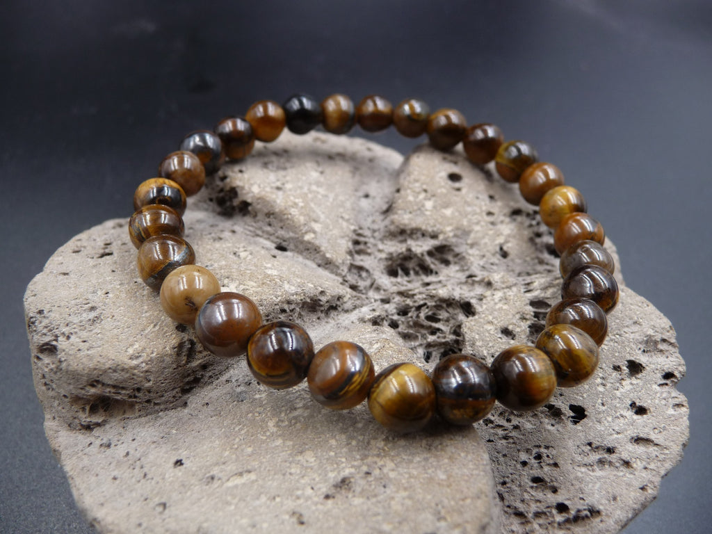 Bracelet en Oeil de Tigre - Boules 6 mm- Protection, confiance en soi