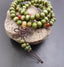 Bracelet ou collier Tibétain Mala en perles de bois de santal vert - 8 mm