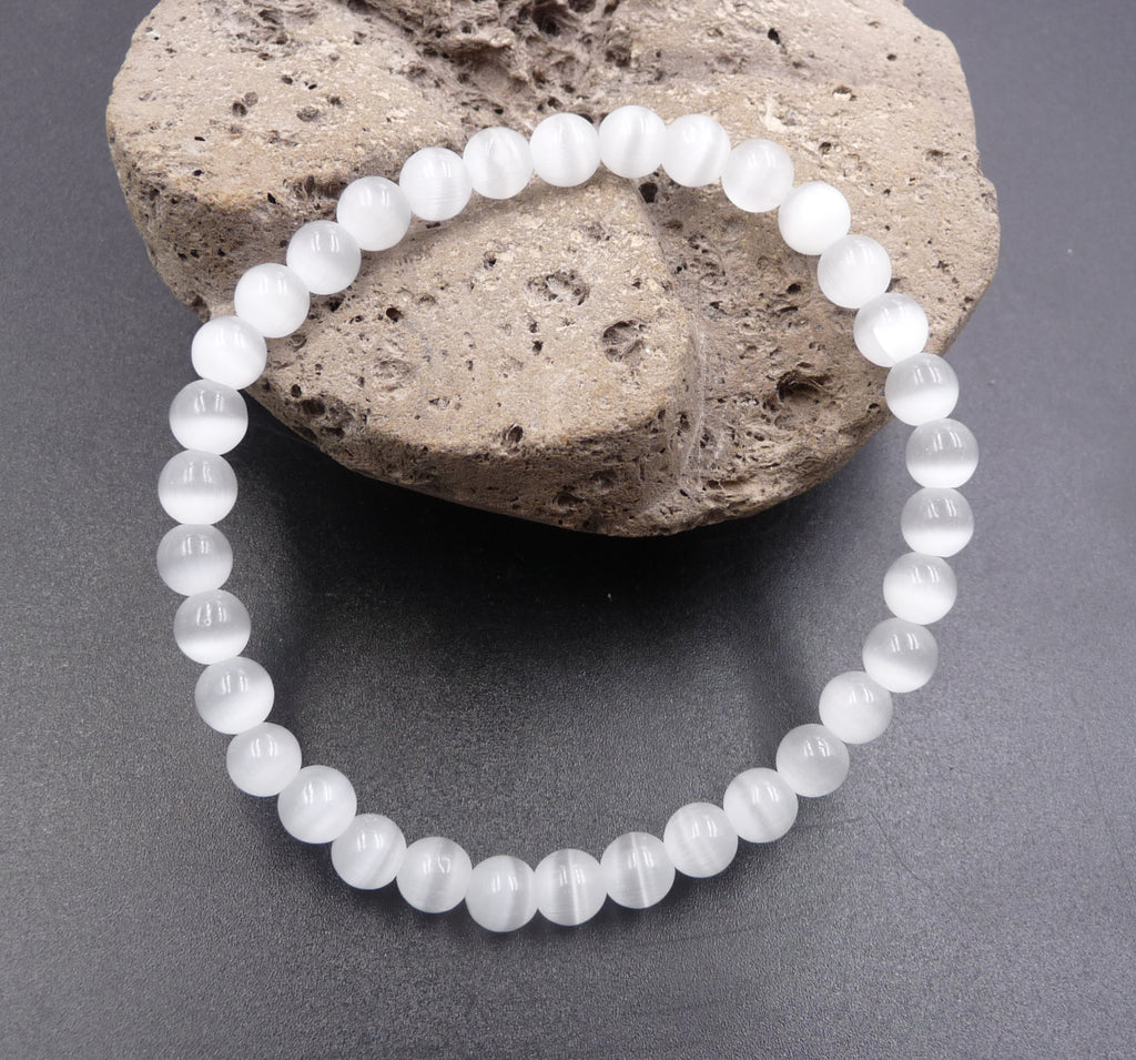 Bracelet en Pierre de Lune - Pierre de la féminité - Perles 6 mm