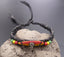 Bracelet rasta Peace and Love en bois de cocotier et cuir
