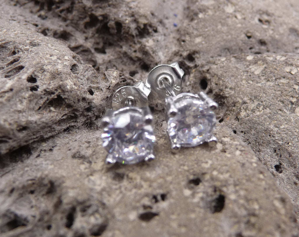 Boucles d'oreilles clous en argent 925 et Zirconium