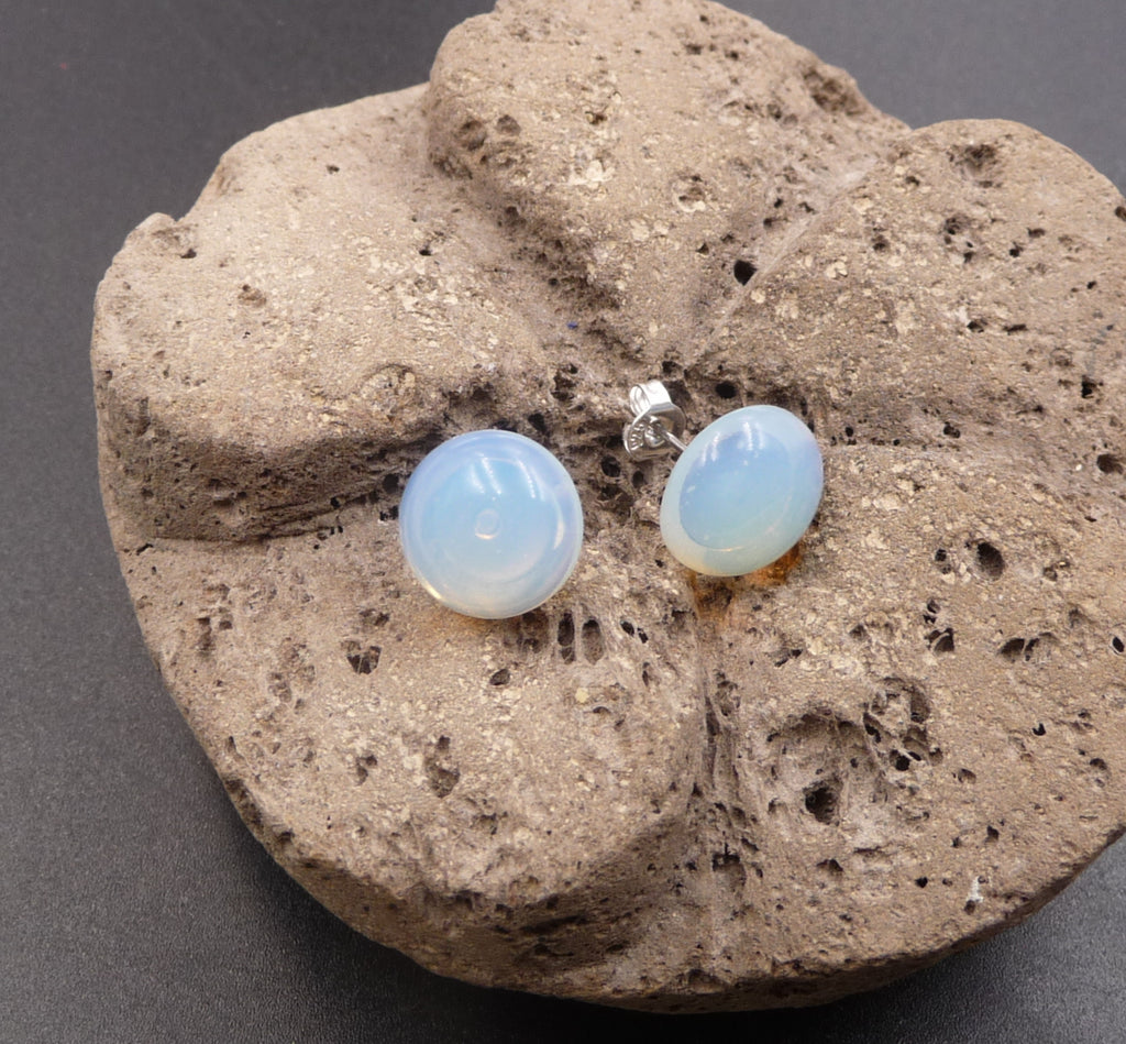 Boucles d'oreilles Clous en Opalite - Fermoirs en argent 925