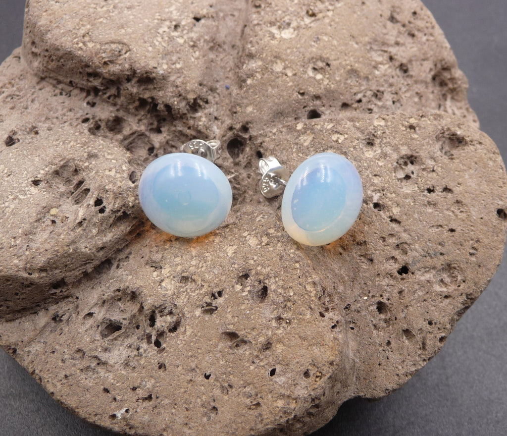 Boucles d'oreilles Clous en Opalite - Fermoirs en argent 925