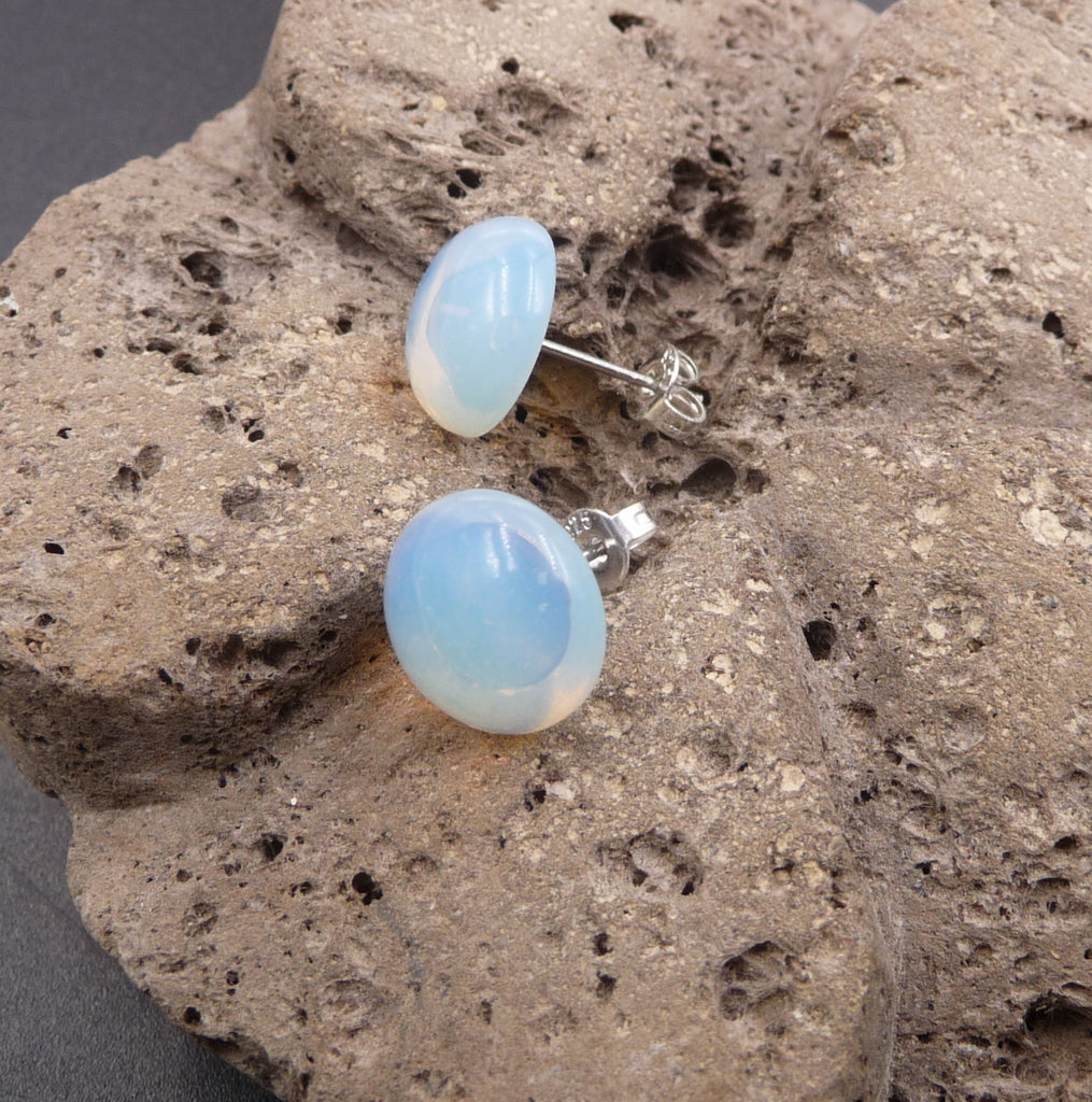 Boucles d'oreilles Clous en Opalite - Fermoirs en argent 925
